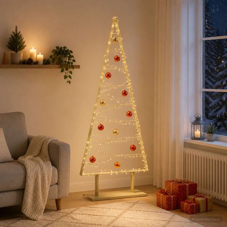 vidaXL Árbol de Navidad de metal KUOPIO 180 cm Acero Dorado (1/5)