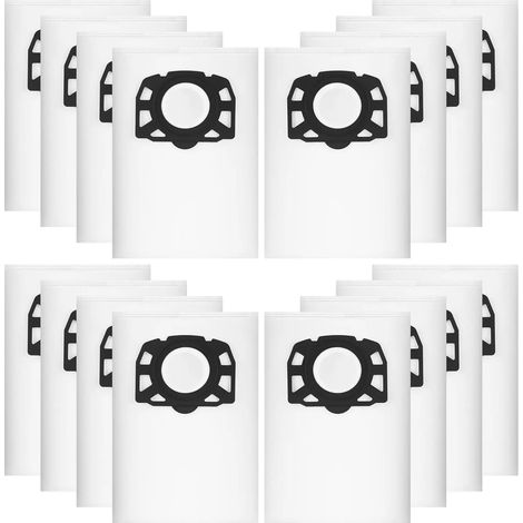 (16 pièces) Sacs pour aspirateur compatibles avec les aspirateurs eau et poussière Karcher WD2 Plus, WD 3, KWD 1, MV 3, SE 4001, SE 4002, KFI 357, 2.863-314.0 (1/4)
