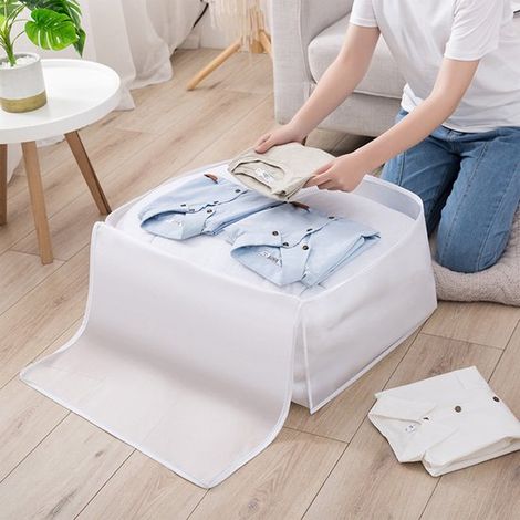 Wiederverwendbare Aufbewahrungsbox/-tasche，feuchtigkeitsbeständige Reisetasche，Decken und Kleiderschränken (60×48×30cm) (1/5)