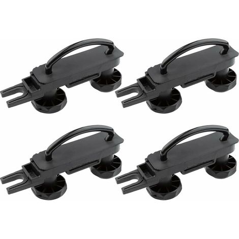 Lot de 4 supports de fixation en U universels pour coffre de toit de voiture - Largeur intérieure avec 8 écrous de verrouillage
