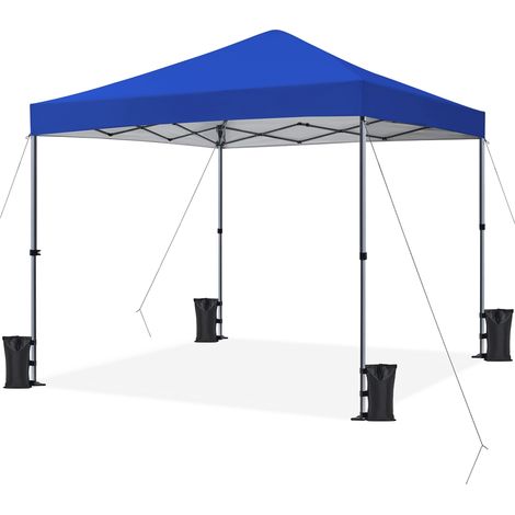 Yaheetech Gazebo da Giardino 3 × 3 Esterni Gazebo Pieghevole UPF 50+ con Borsa per il Trasporto Sacchi di Sabbia e Picchetti per il Campeggio la Festa e la Fiera in Spiaggia Blu (1/5)