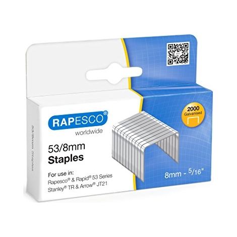 RAPESCO 0752 BOÎTE DE 2000 AGRAFES EN ACIER GALVANISÉ ARGENT