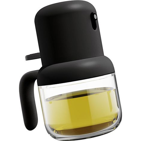 Bouteille Vaporisateur Huile 180ml Poignée Ergonomique Joint Étanche Plastique Verre Anti-Poussière Distributeur Huile d'Olive Cuisine Maison Noir (1/5)