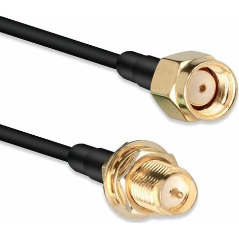 1 pièce câble coaxial RG174, connecteur RP-SMA mâle vers femelle, extension antenne WiFi 5 m, pour montage en cloison