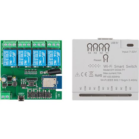 Tuya Wifi RF appareil électroménager 5V 12 V disjoncteur module de contrôleur marche-arrêt pointant application de téléphone portable autobloquante contrôle à distance Compatible avec Amazon Alexa Voi (1/5)