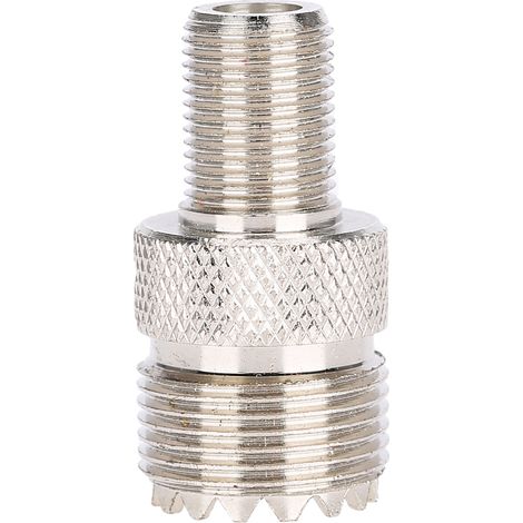 Adaptador coaxial de 2 pines, conector hembra F a UHF PL-259, latón niquelado, para antena de radio Wi-Fi. (1/5)