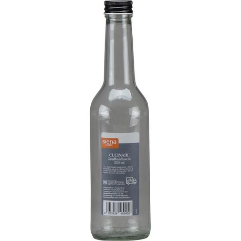 Gradhalsflasche Cucinare 350 ml rund, Verschraubung schwarz (1/3)