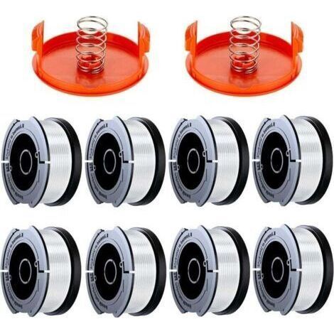 12 Pack Bobine Fil Coupe Bordure Black Et Decker Coupe Bordures, 0.2cm Bobine De Fil Debroussailleuse(8 Fil Coupe Bordure,2 Couvercle,2 Ressort) (1/5)