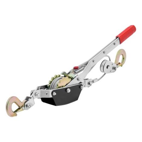Cabrestante de Tracción Capacidad de Tracción de 2 T Cable de Acero de 3,7 m 2 Ganchos Herramienta Extractora de Trinquete Extractor de Cable de Elevación Ideal para Rescate de Vehículos (1/5)