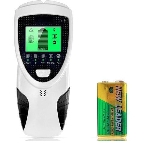 Escáner de pared 5 en 1, detector electrónico de montantes con pantalla LCD y señal acústica, para madera, metal y cables.