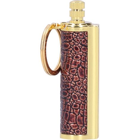 Briquet à essence vintage étanche pour extérieur, allume-cigare avec porte-clés, couleur brun doré (1/5)