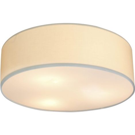 Plafonnier Candellux Kioto rond écru 30 cm tissu 2xE27