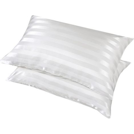 Taie d'oreiller en satin imitation soie, jacquard satiné, taies d'oreiller enveloppe (1/5)