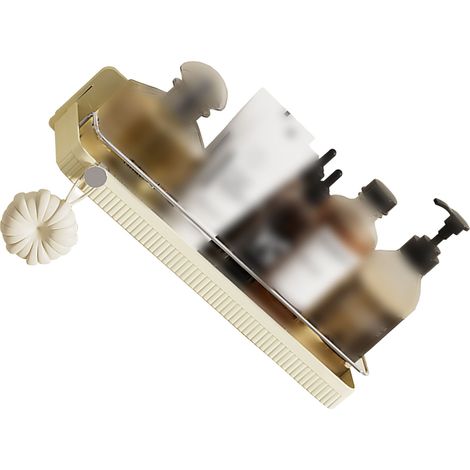 Étagère murale salle de bain suspendue sans perçage, rangement flottant blanc crème, fixation adhésive, planche stable, kit complet (1/5)