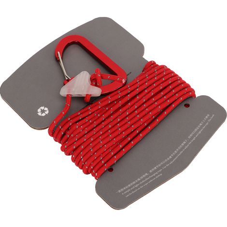 Corde à linge extérieure réglable antidérapante avec mousquetons rouge portable (1/5)