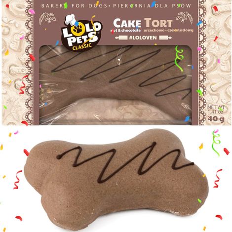 Lolo Pets Hundeleckerli mit Nuss-Schokoladen-Geburtstagskuchengeschmack, 40 g (1/4)