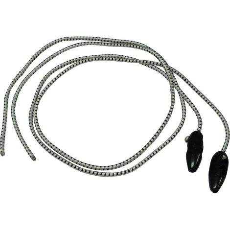 Bungee Shock Cord Tie Downs 5MM X 1M - Pack of 2 White (Toggle Grip Hook Elastic Strap Sailing)