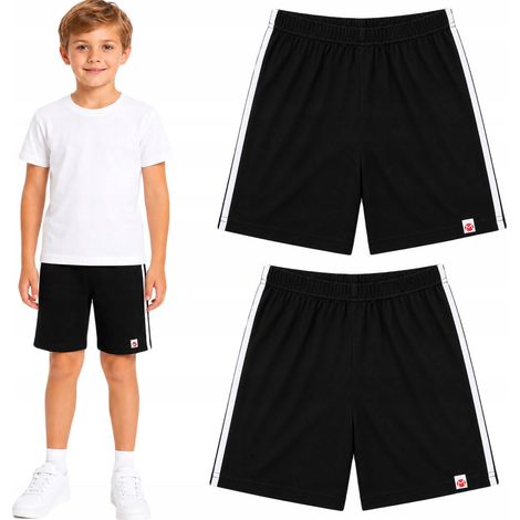 Ensemble de 2 shorts de sport pour garçons, rayés, en coton noir PL (1/2)