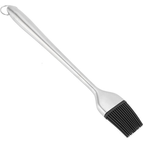 Pinceau à huile en silicone pour barbecue, pâtisserie et gâteaux, manche en acier inoxydable (1/5)