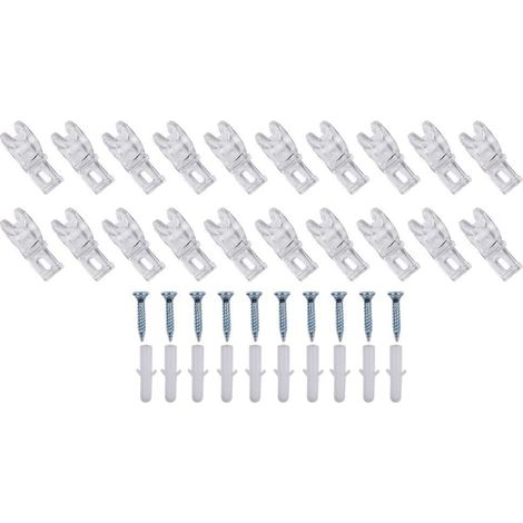 Lot de 20 taquets de cordon en plastique transparent pour stores enrouleurs de fenêtre, dispositif de fixation murale (1/5)