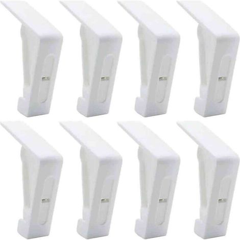8 Pièces Pinces à Nappe en Plastique Blanc pour Table dExtérieur - Pinces Réglables à Ressort pour Nappe de Jardin Pique-Nique (1/4)