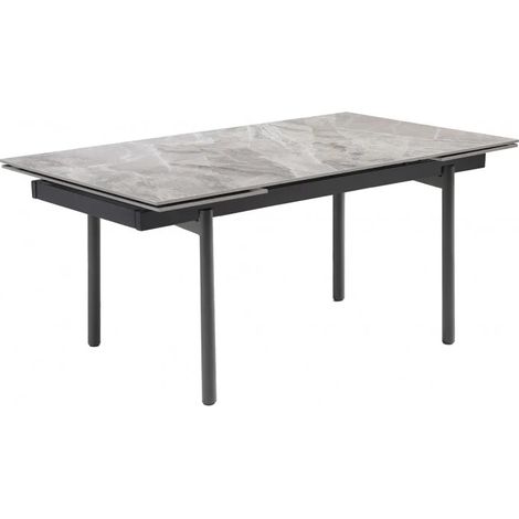 Table extensible 160/240 cm céramique marbré brillant pieds droits - DAKOTA 09 (1/5)