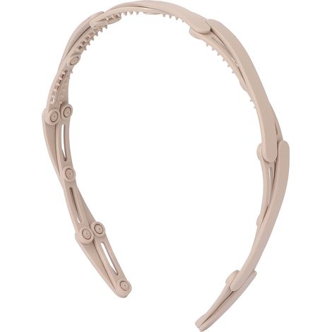 Serre-tête pliable compact rétractable pour filles, bandeau de poche beige khaki, accessoire cheveux réglable. (1/5)