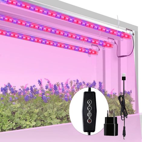 Lampe de croissance d'intérieur, lampes de croissance LED avec minuterie à cycle automatique et niveaux de luminosité réglables, kit d'installation flexible pour plantes de serre à faible luminosité-A (1/5)