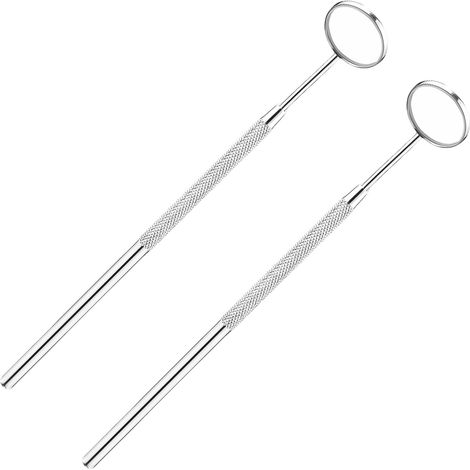 Miroir Dentaire 2 Pièces en Acier Inoxydable pour Inspection Buccale Outil de Dentiste avec Manche Antidérapant pour Détartrage et Soins des Dents à Domicile Vision Claire Anti Buée (1/5)