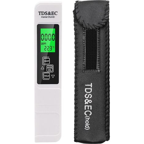 Testeur TDS Eau - Mesureur TDS EC et Température  Appareil de Mesure PPM Portable pour Aquariums et Piscines avec Détection Précise (1/5)