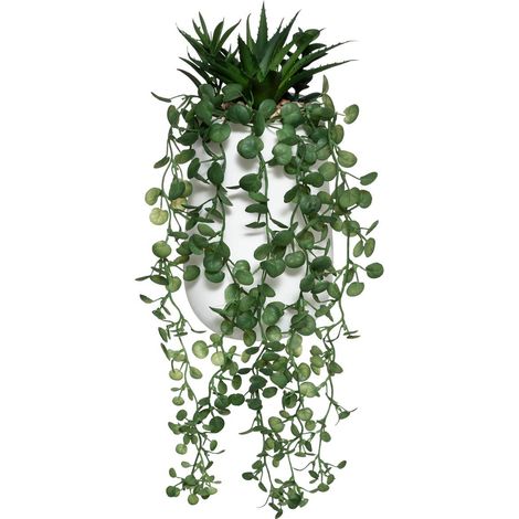 Composición de plantas artificiales - maceta de cemento - H33 cm - Atmosphera créateur d'intérieur