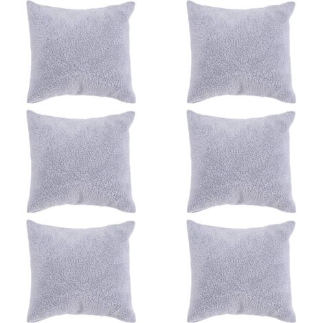 Lot de 6 coussins en velours gris pour bijoux, présentoirs pour montres et bijoux.