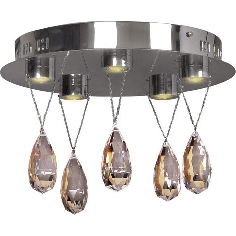 Plafoniera LED Candellux Prisma cromata cristallo 34cm (1/2)