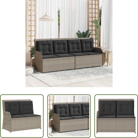 Banc extérieur -  Banc de jardin Gris clair polyrotin (1/5)