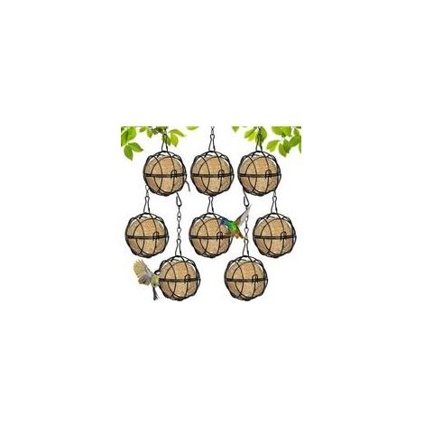 8 Pièces Supports pour Boules de Graisse, Mangeoire à Oiseaux Suspendue à Boule, Bird Feeder avec Crochets en Forme de S, Mangeoires Oiseaux Rond Exterieur, pour Jardins, Balcons, Cours, Jungles (1/4)