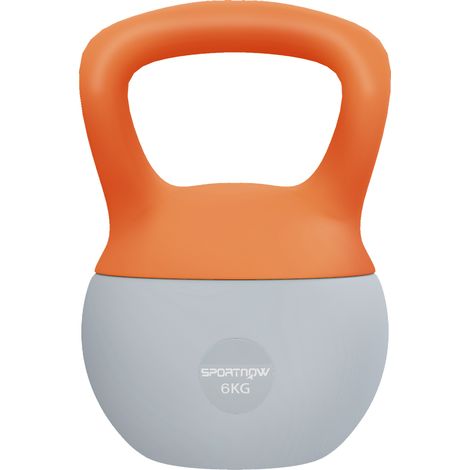 (6KG, Orange and Grey) SPORTNOW Kettlebell with Non-Slip Handle (1/5)
