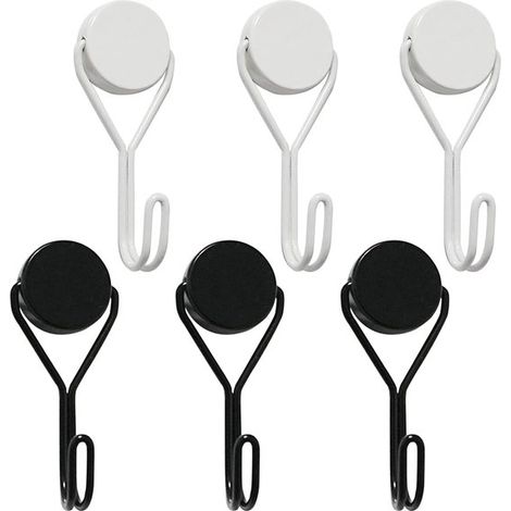 6er-Pack extra starke Magnethaken, drehbare Neodym-Magnethaken, superstarke Magnethaken mit Haken für Küche, Decke, Büro, Kühlschrank, Grill (1/5)