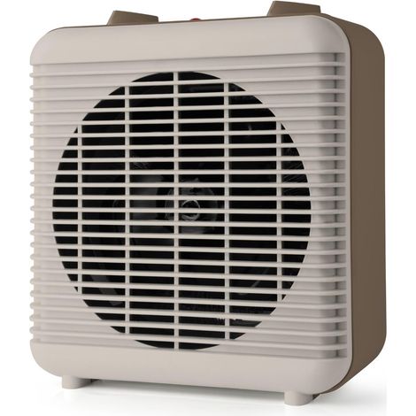 Radiateur soufflant 2000W, Thermostat réglable, 2 puissances de chaleur, Surface jusqu'à 20m2, Fonction ventilateur, Voyant lumineux de fonctionnement, Compact, Beige (1/5)