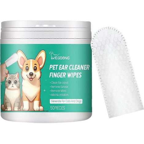 Lot de 2 lingettes nettoyantes pour les oreilles d'animaux, nettoient en douceur les acariens, la saleté des oreilles, les yeux et les pattes, et désodorisent pour éliminer les odeurs. (1/5)