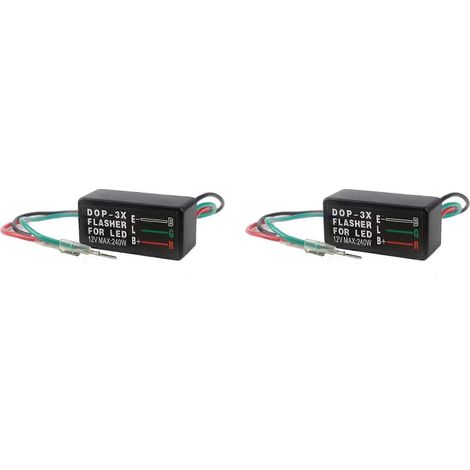 Relais clignotant électronique LED 2 x 12 A à 3 câbles pour voiture et moto (ampoule clignotante standard). (1/5)