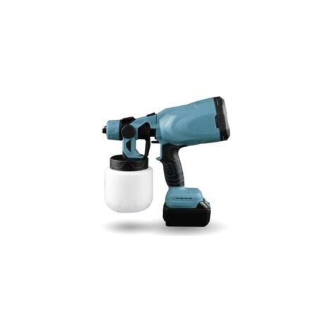 Pistolet à peinture haute pression sans fil 18V – Débit 0-100 ml/min – Vitesse 3000 RPM – Pour peintures à base d'eau et d'huile