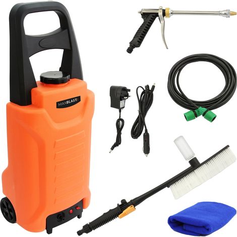 Portamangueras Carro Agua Herramienta Kit Limpieza Ventanas Coches Pértiga Telescópica Capacidad 30L Manguera Flexible Limpiacristales Profesional Comercial Riego Alta Presión con Accesorios GRATIS (1/5)
