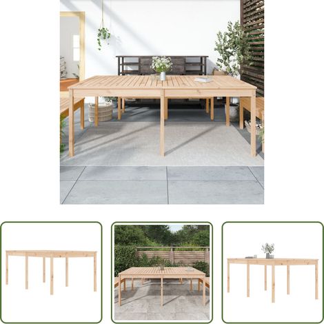 Holz - Gartentisch 203,5x100x76 cm Massivholz Kiefer (1/5)
