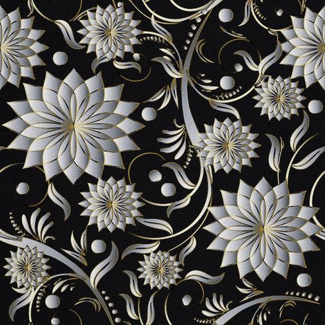 Telas decorativas para exteriores estilo oxford con estampado de flores blancas. (1/5)