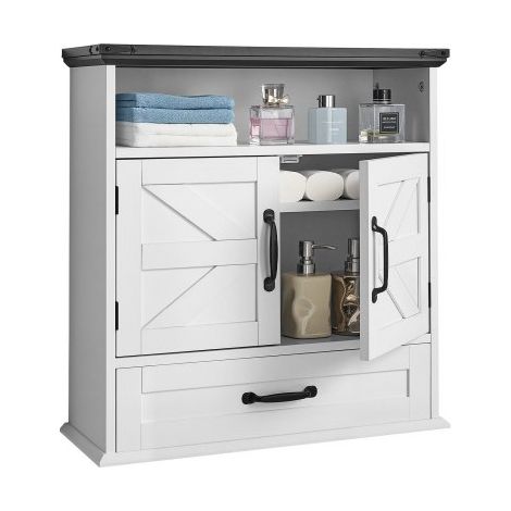 Armoire murale de salle de bain - 2 portes et étagère réglable (1/5)