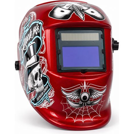 Solar-Schweißhelm, automatisch abdunkelnd, rot, leicht (1/5)