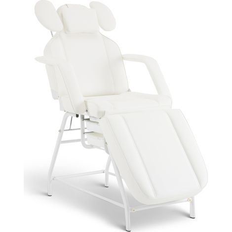 Barberpub Kosmetikliege Klappbar, Massageliege 80cm breit, behandlungsliege Wimpern, Tattoo Liege für SPA Salon, Verstellbare Handstütze für Kosmetiker 185x80x90 cm 0726 (Weiß/PU)