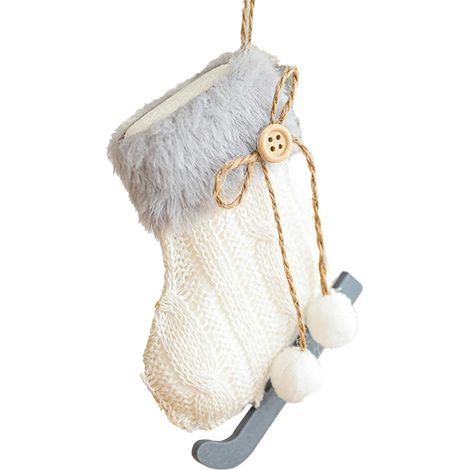 Décoration de Noël suspendue : peluche en forme de nœud avec pompon pour sapin (1/5)