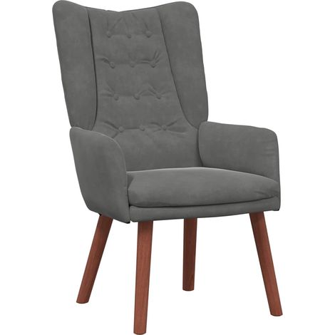 Maison Exclusive - poltrona Grigio scuro 63 x 67 x 94 cm Velluto (1/5)