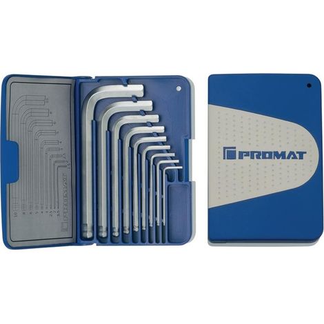 Jeu de clés mâles coudées 9 pcs. boîte pliante SW 1,5-10 mm court tête sphérique acier S2 (1/3)